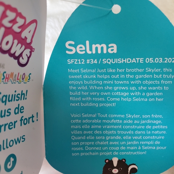 BNWT Selma the Skunk Fuzzamallow Squishmallow 12 Inch - Picture 5 of 7